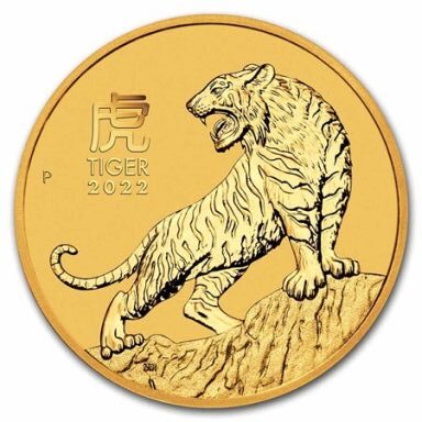 2022 australia 1 10 oz gold lunar tiger bu series iii 237630 slab 1 rotated Goud en Munt Punt